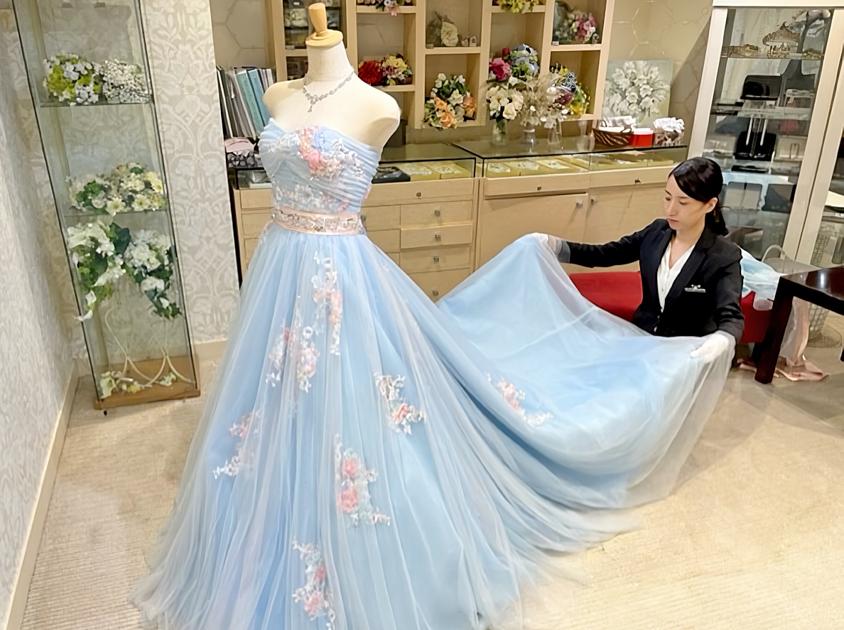 jago未使用ビィスクドール　３０センチ 水色ドレス シアースリーブビジューホルターネックミニドレス/キャバドレス【XS-L